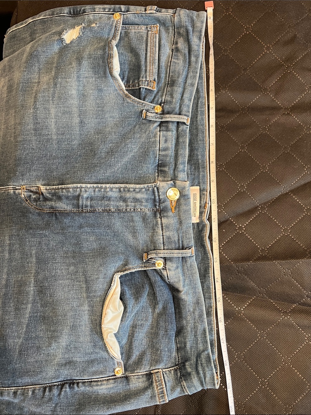 Good American Blue Skinny Ripped Jeans - Picture 5 of 8